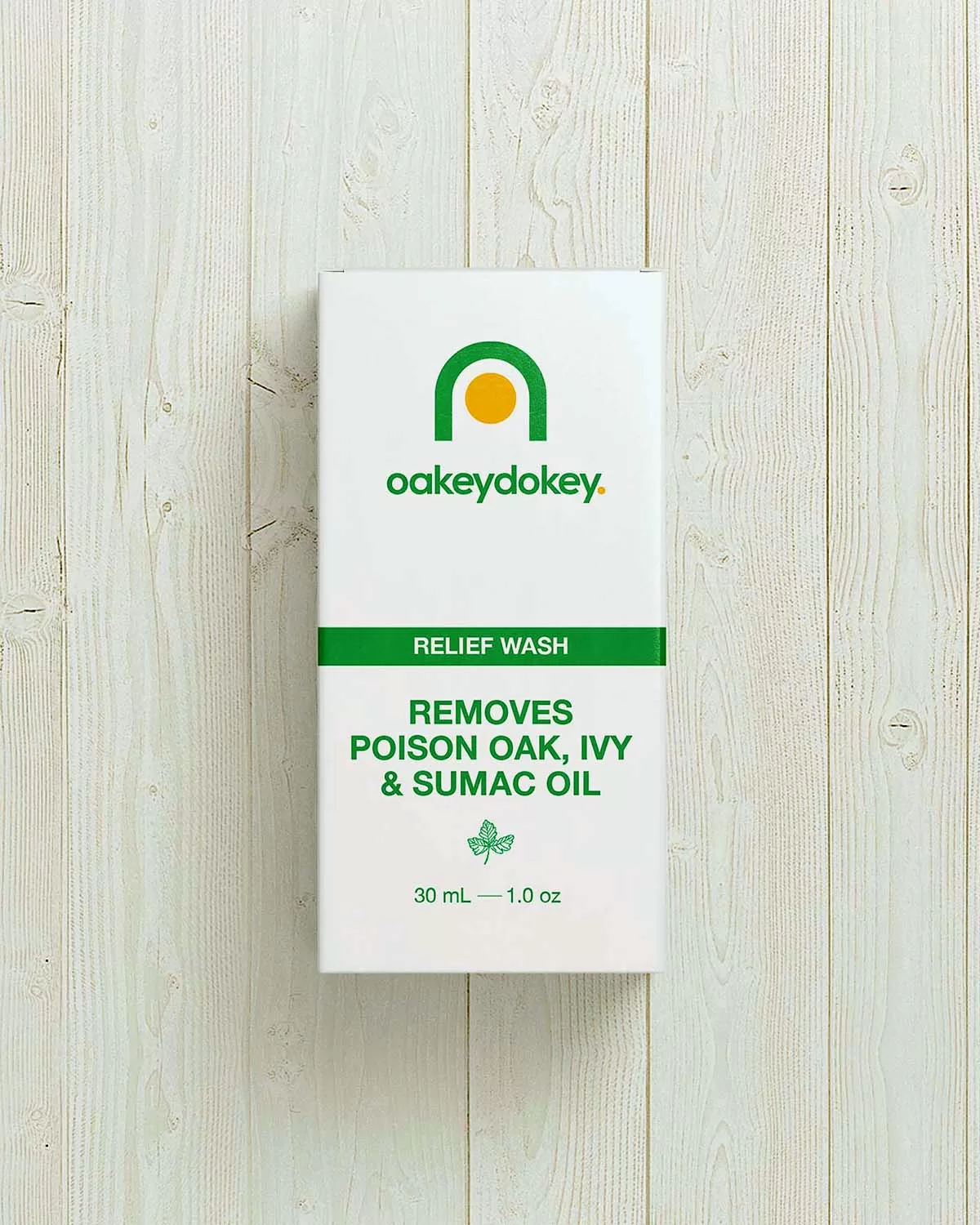 A box of OakeyDokey on a wood floor