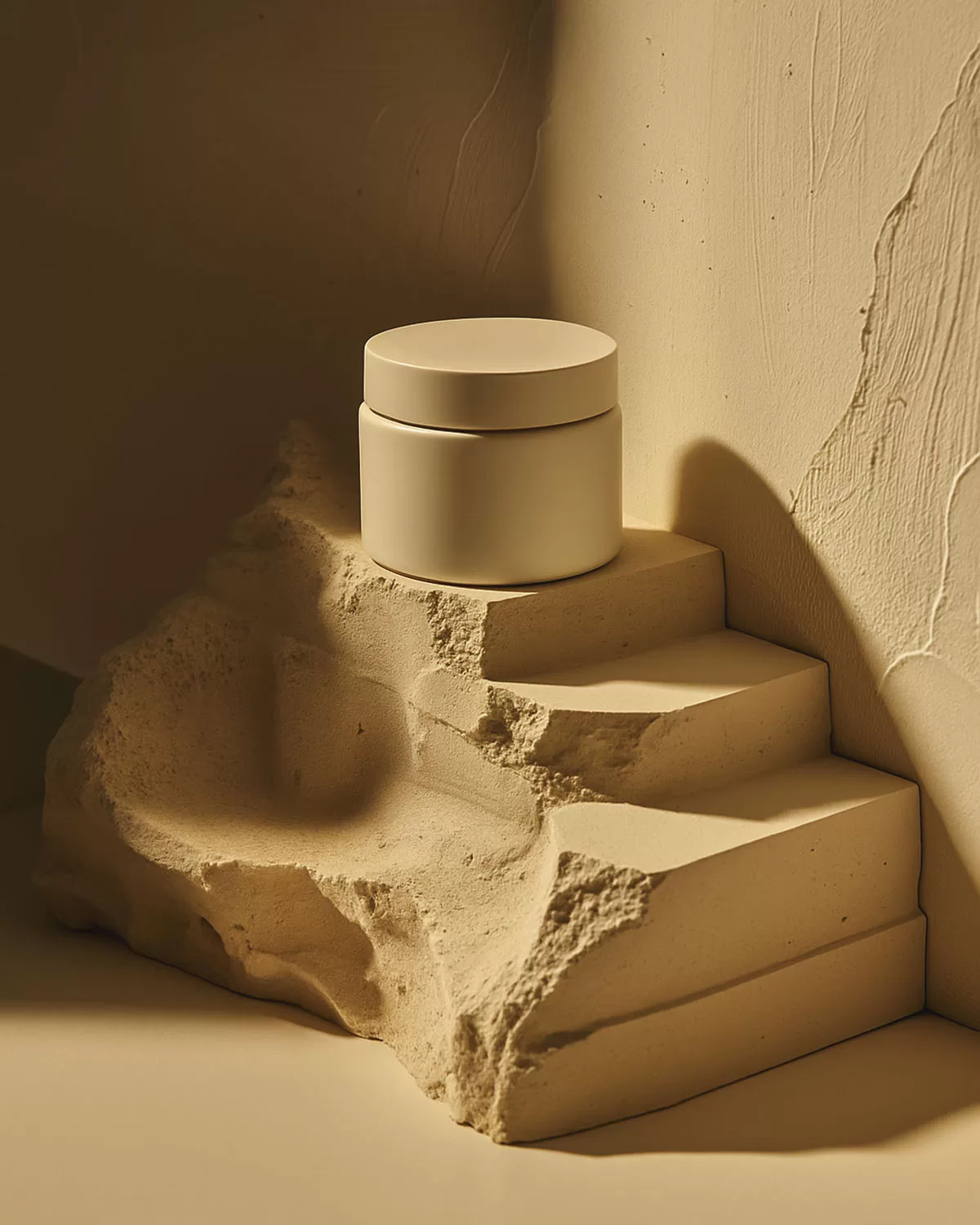 A product sitting on top of a stair